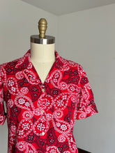 Load image into Gallery viewer, vintage 1950s bandana print blouse {L}