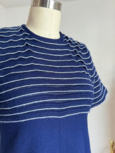 Load image into Gallery viewer, vintage 1960s striped knit Bernshaw English dress {xxs}