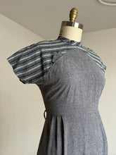 Load image into Gallery viewer, vintage 1950s grey multi-tone dress {m}