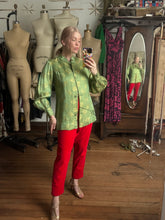 Load image into Gallery viewer, vintage 1960s green brocade jacket {m}