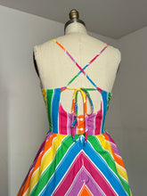 Load image into Gallery viewer, vintage 1970s rainbow sun dress {xs}