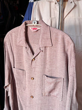 Load image into Gallery viewer, vintage 1950s flecked rayon long sleeve shirt loop collar