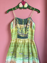 Load image into Gallery viewer, vintage 1950s novelty sailboat sun dress {xs}