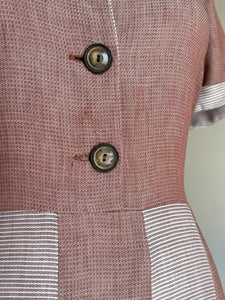 vintage 1940s two tone dress {L}