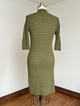 Load image into Gallery viewer, vintage 1950s green knit sweater dress {m-XL}