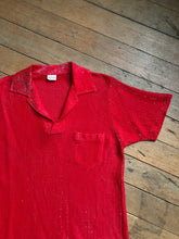 Load image into Gallery viewer, vintage 1950s red lurex shimmer shirt