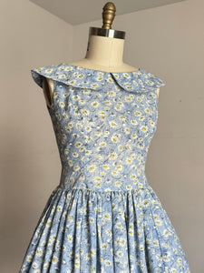 vintage 1950s sheer floral dress {s}