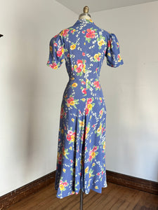 vintage 1930s floral rayon dressing gown {xs}