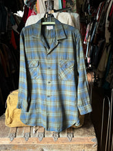 Load image into Gallery viewer, vintage 1950s wool plaid long sleeve button up shirt