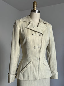 vintage 1940s cream wool suit {xxs}