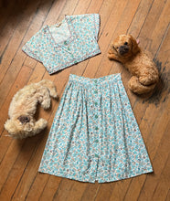Load image into Gallery viewer, vintage 1940s cotton floral skirt and crop top set {m}