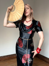 Load image into Gallery viewer, vintage 1940s novelty fan dress {xs}