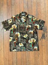 Load image into Gallery viewer, vintage 1960s rayon Tiki Hawaiian shirt