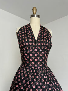 vintage 1950s floral halter dress {s}