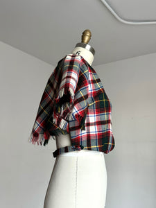 vintage 1940s 50s plaid cape {m}