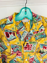 Load image into Gallery viewer, vintage 1950s novelty travel shirt - loop collar