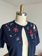 Load image into Gallery viewer, vintage 1950s cashmere Nautical cardigan {s-m}