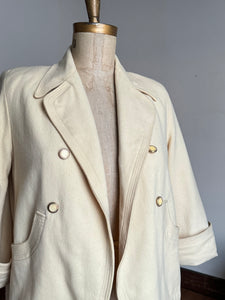 vintage 1950s cream cropped swing coat {up to XL}