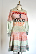 Load image into Gallery viewer, vintage 1970s Seahorse knit dress {xs-m}