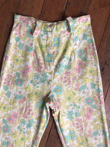 vintage 1960s floral pants {xxs}