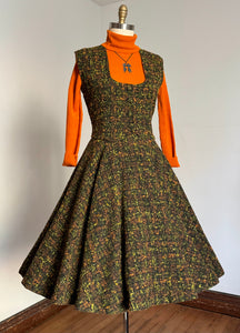 vintage 1950s fleck skirt set {m}