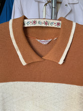 Load image into Gallery viewer, vintage 1940s 50s cable knit polo t shirt