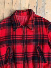 Load image into Gallery viewer, vintage 1950s red wool plaid Ricky cropped jacket