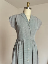 Load image into Gallery viewer, vintage 1940s green gingham dress {s/m} as-is