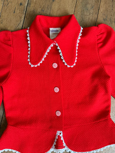 vintage 1970s cropped red jacket {xs}