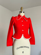 Load image into Gallery viewer, vintage 1970s cropped red jacket {xs}