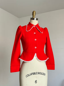 vintage 1970s cropped red jacket {xs}