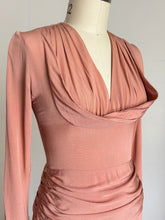 Load image into Gallery viewer, vintage 1940s pale peach rayon gown {s/m}