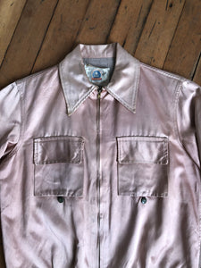 vintage 1950s pocket flap novelty satin jacket