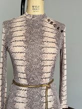 Load image into Gallery viewer, vintage 1960s snakeskin pant set tunic mini dress and pant set {xs}