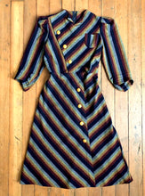 Load image into Gallery viewer, vintage 1930s striped wool dress {s}