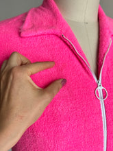 Load image into Gallery viewer, vintage 1960s pink terrycloth mini dress beach cover up {m-L}