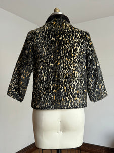 vintage 1960s faux leopard cropped jacket {s/m}