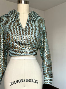 vintage 1960s sequin crop top {s}