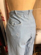 Load image into Gallery viewer, vintage 1950s chambray chinos pants 33.5&quot;W
