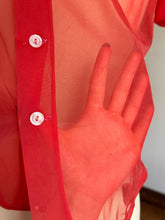 Load image into Gallery viewer, vintage 1950s sheer red blouse {L}