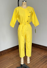 Load image into Gallery viewer, NOS vintage 1980s yellow jumpsuit {xs-m}
