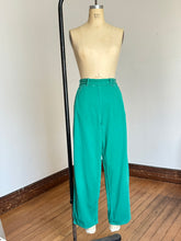 Load image into Gallery viewer, vintage 1950s green side zip denim jeans {xs/s}