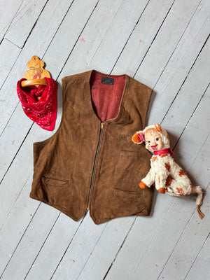vintage 1940s leather vest {m}