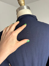 Load image into Gallery viewer, vintage 1930s navy dress {s/m}