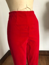 Load image into Gallery viewer, vintage 1950s red velvet pants {s}