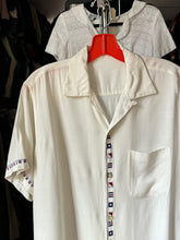 Load image into Gallery viewer, vintage 1950s rayon flag shirt - loop collar