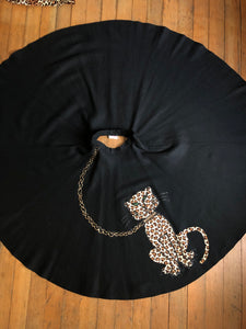 vintage 1950s leopard circle skirt {xxs}