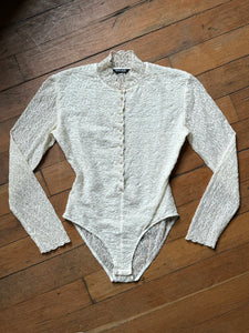 vintage 1990s Sagaie Paris sheer lace bodysuit {xs/s}