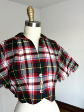 Load image into Gallery viewer, vintage 1940s 50s plaid cape {m}