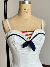 Load image into Gallery viewer, vintage 1950s nautical swimsuit by Petti {xs}